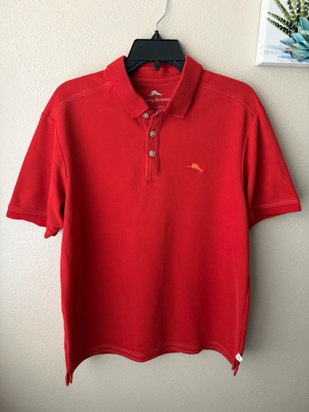 Tommy Bahama Supima Polo Shirt Mens Medium Burnt Red Short Sleeve Golf Marlin